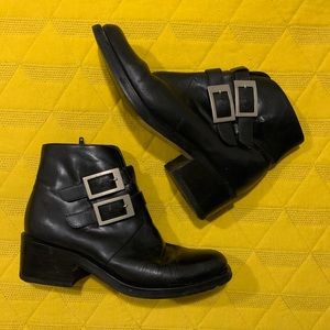 Women’s black leather boots